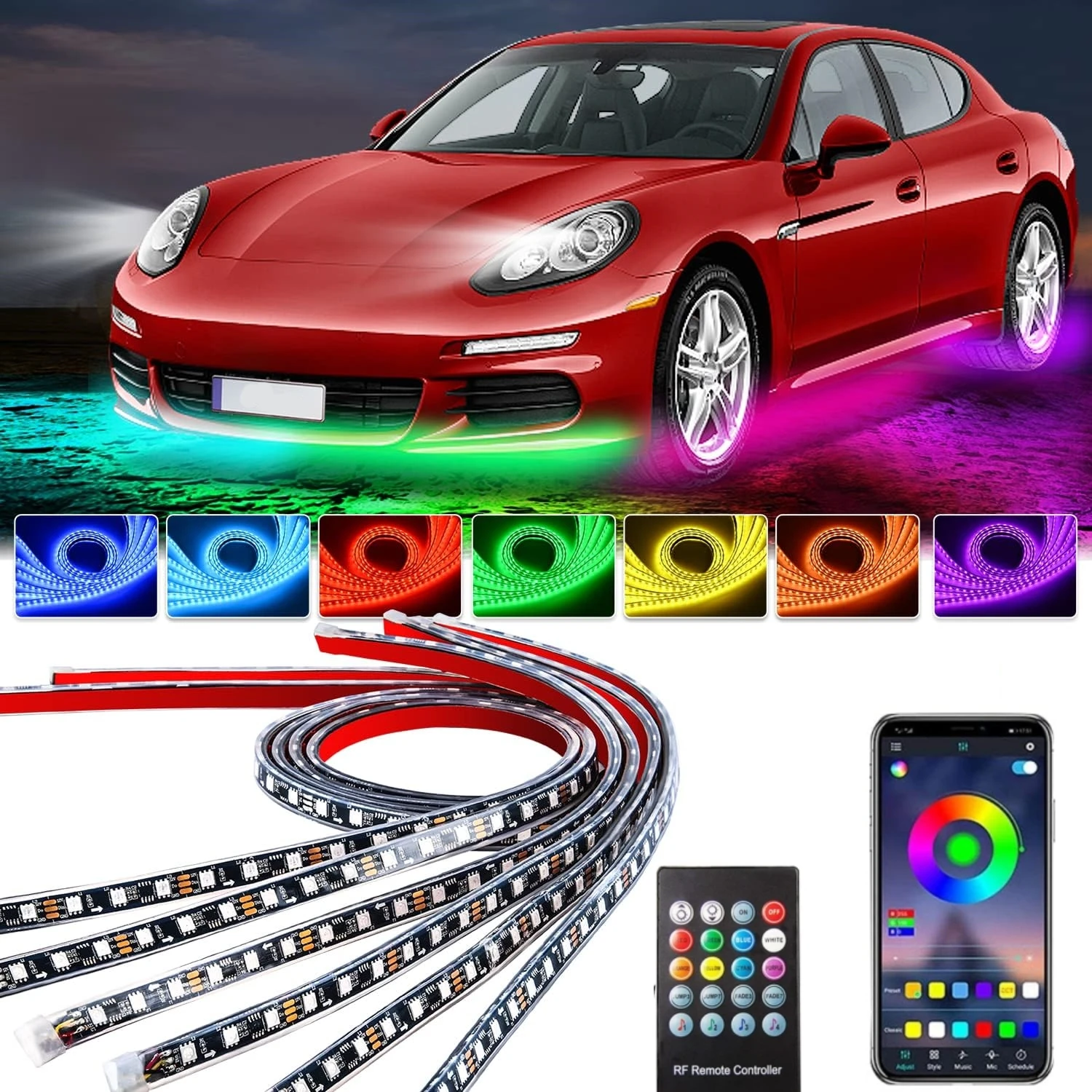Samochodowe podświetlenie neon – Rgb Underglow Strip recenzja i cena